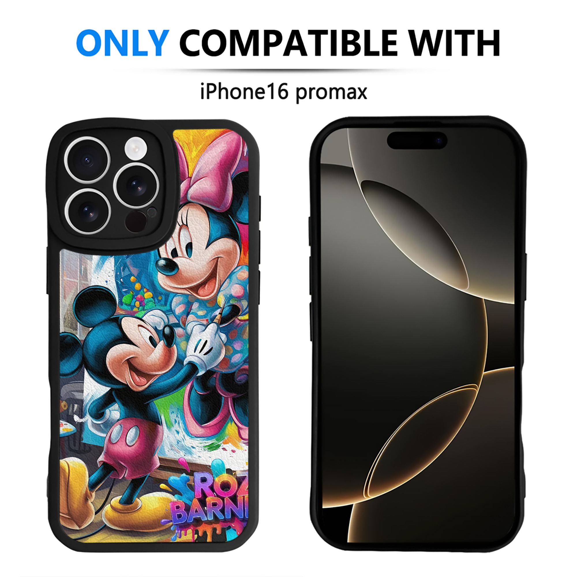 （画像用） ミッキーマウス Mickey Mouse 【iPhone 16シリーズ対応】シリコンスマホケース（レザー調） 材質：シリコン